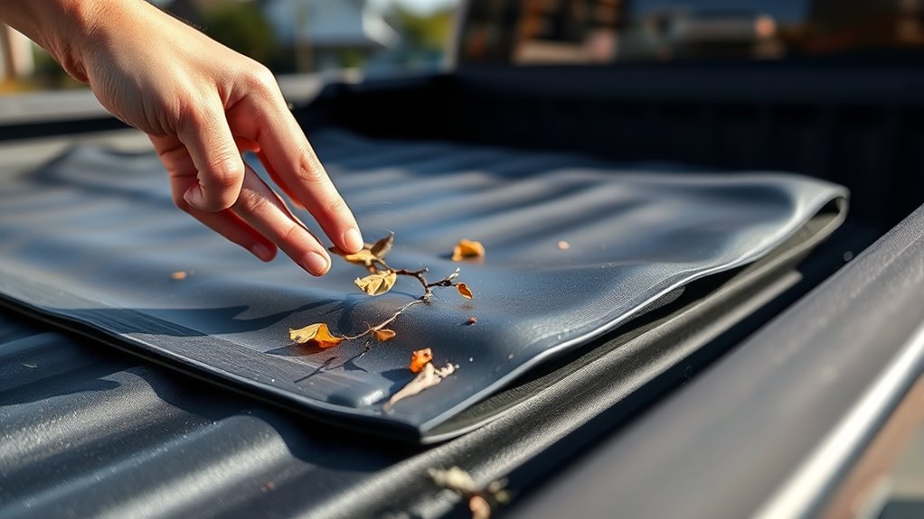 clean debris before opening