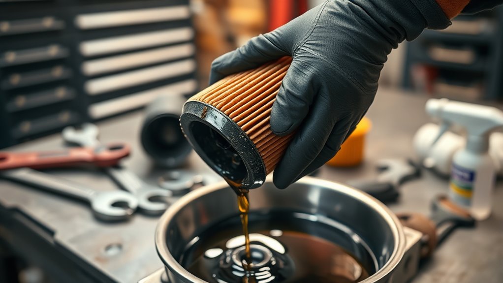 clean oil filter efficiently