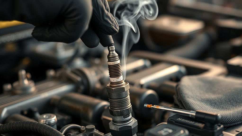diagnosing smoke from spark plugs