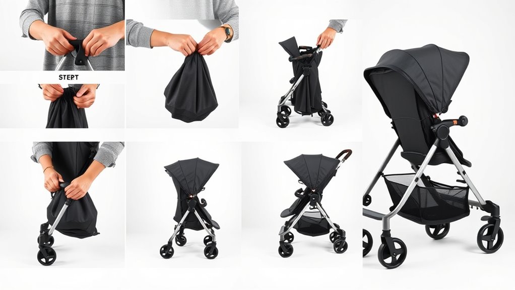 folding jeep stroller easily