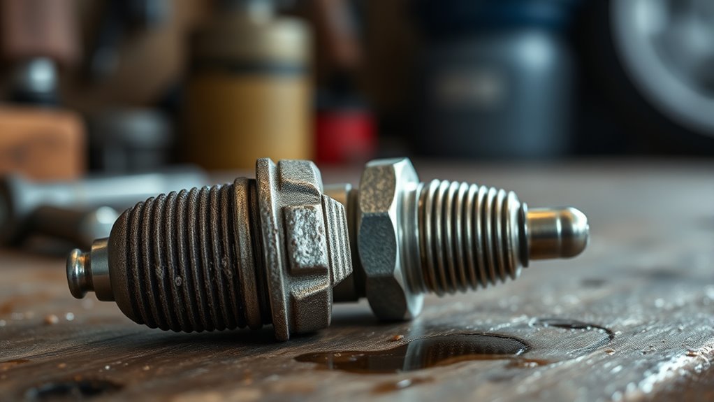 spark plugs showing wear