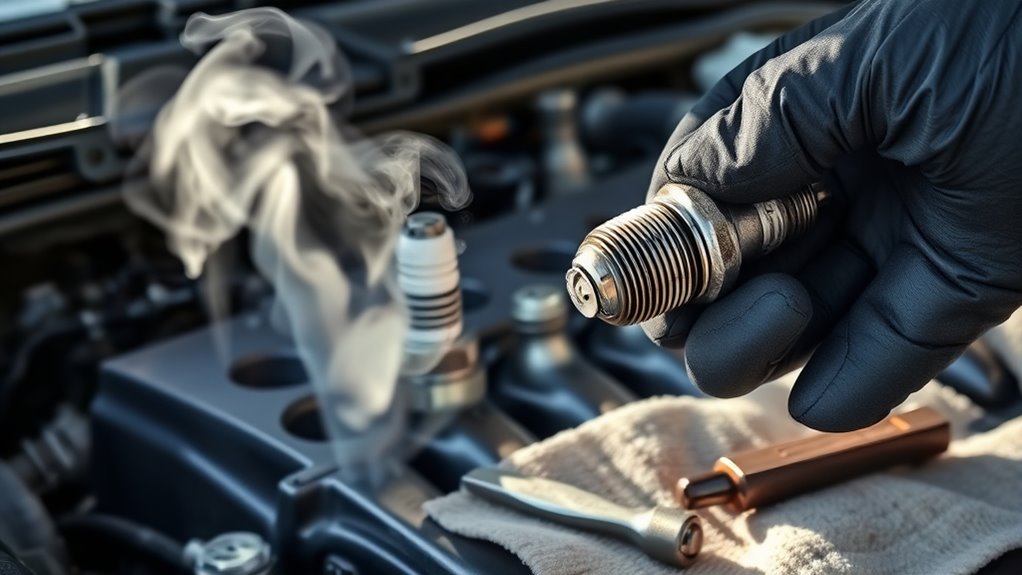 worn spark plugs cause smoke